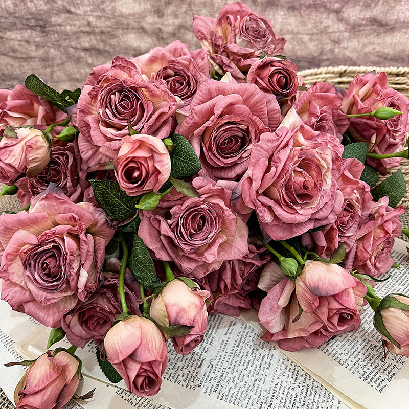 Artificial Flowers Vintage Roses - 22"