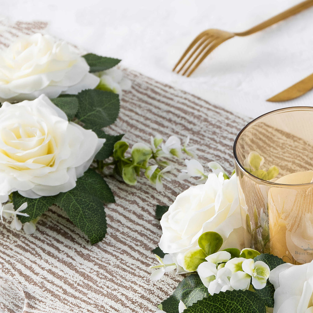 Artificial Flower Wreath Candle Holder Decoration