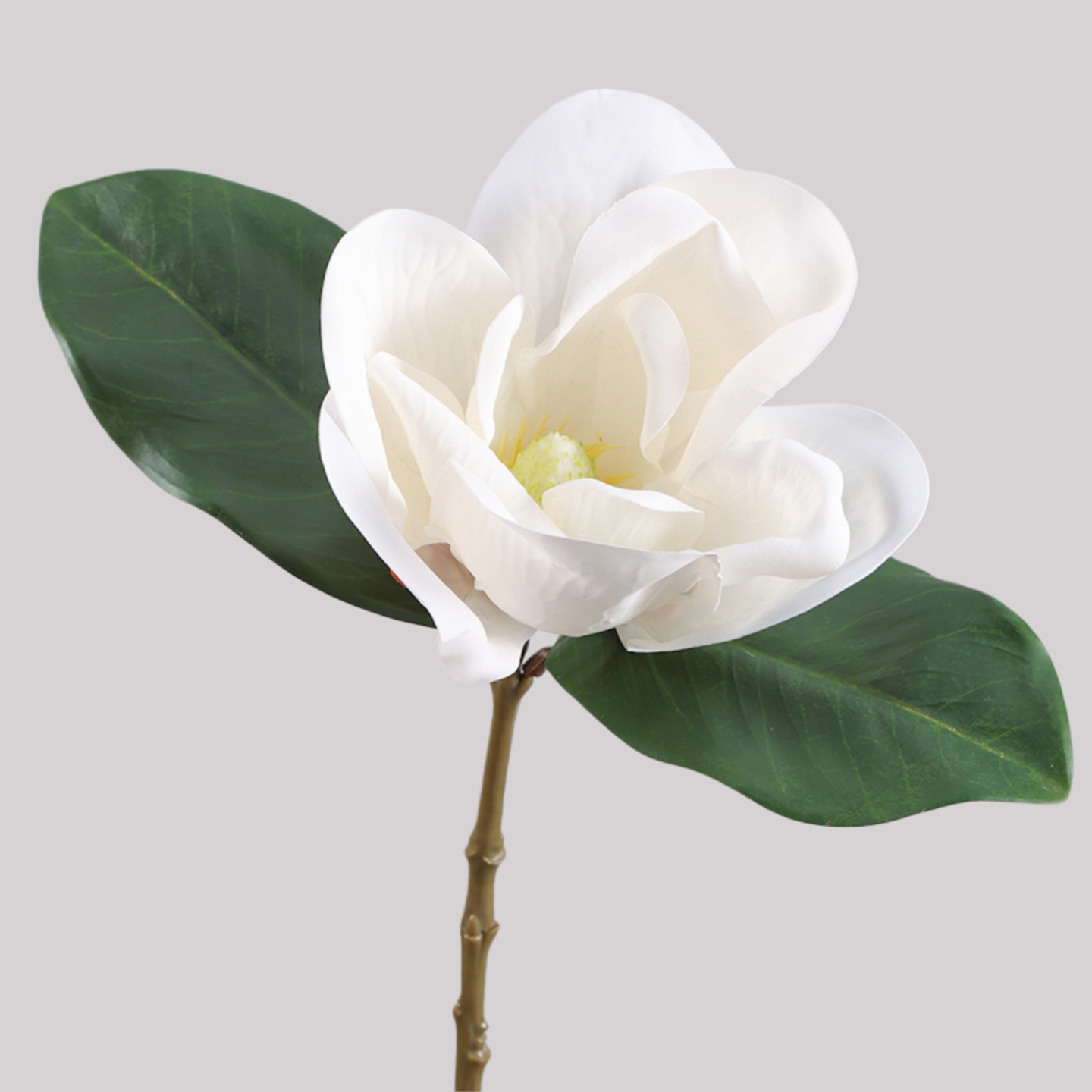 Faux Magnolia Flower in White Bouquet - 15.75"