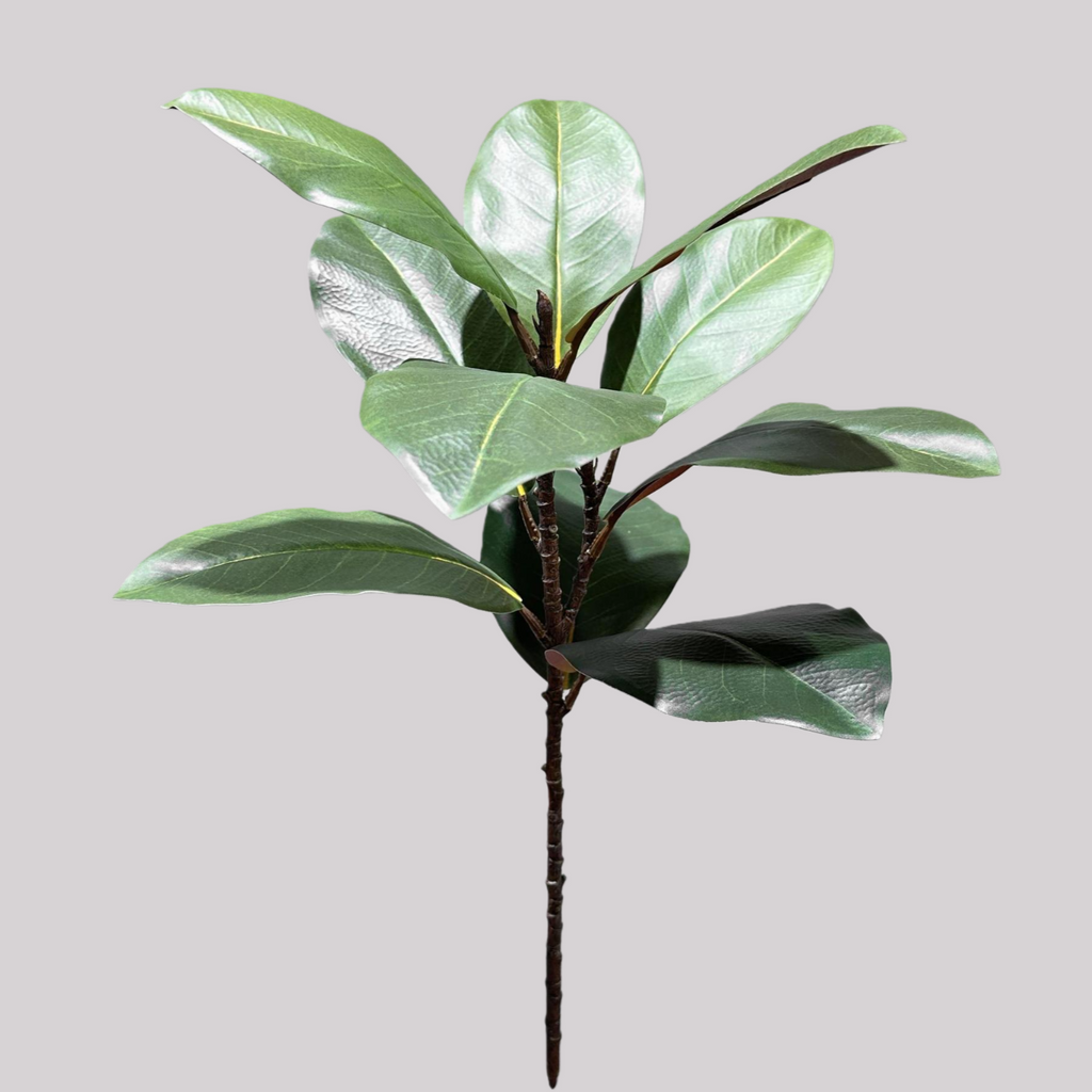 Faux Magnolia Leaf Branch Artificial Plant Decoration - 22"