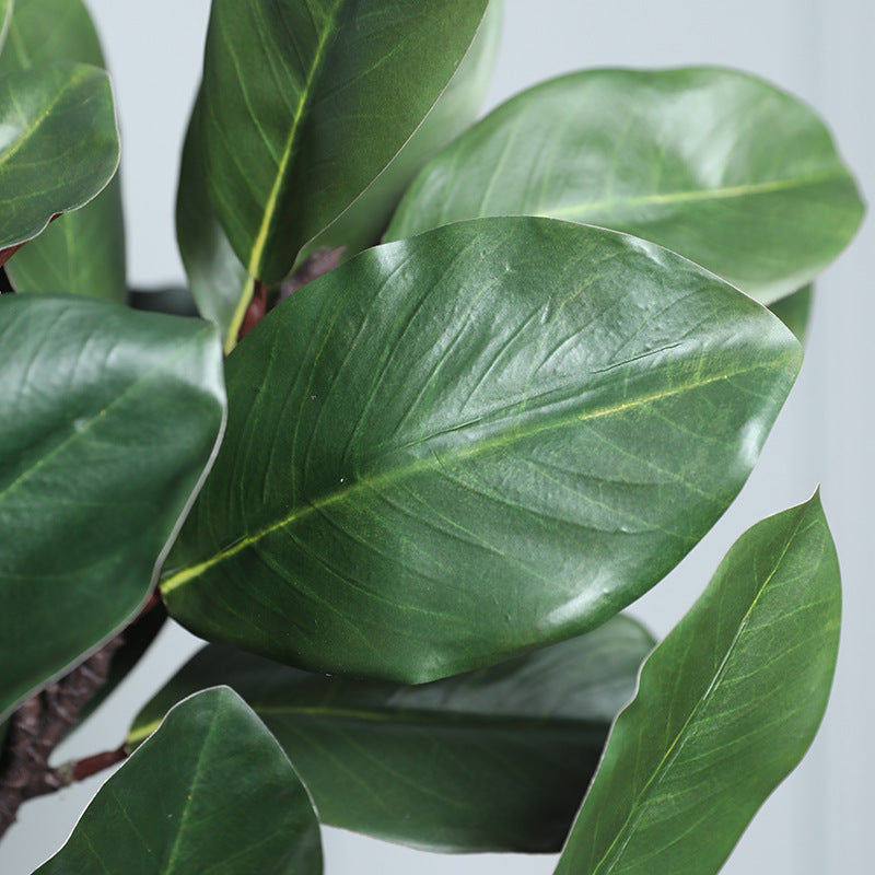 Faux Magnolia Leaf Branch Artificial Plant Decoration - 22"