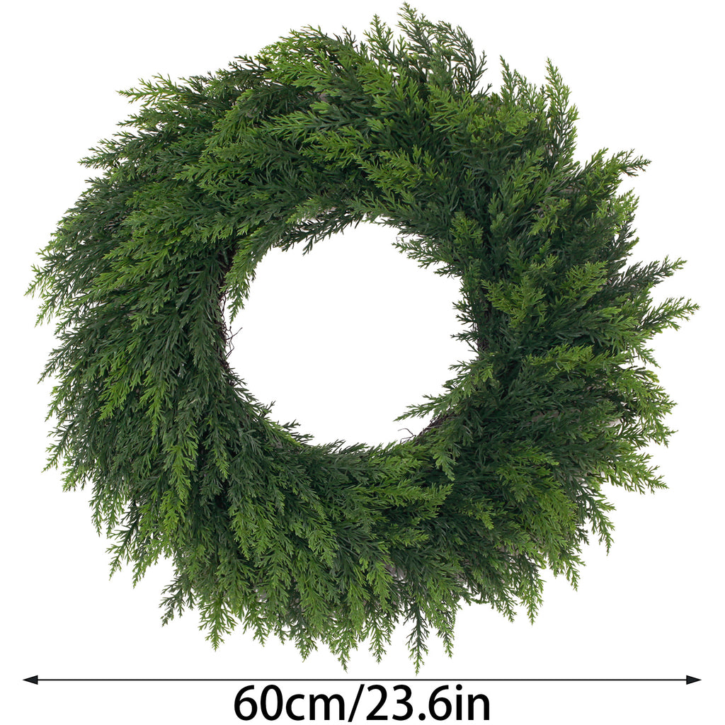 23.6 inch unadorned cypress large wreath lush green pine branches year-round indoor outdoor display