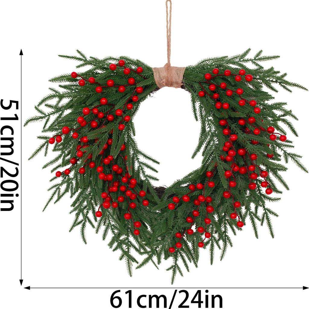 Outdoor Artificial Norfolk Pine Christmas Wreath - 24"