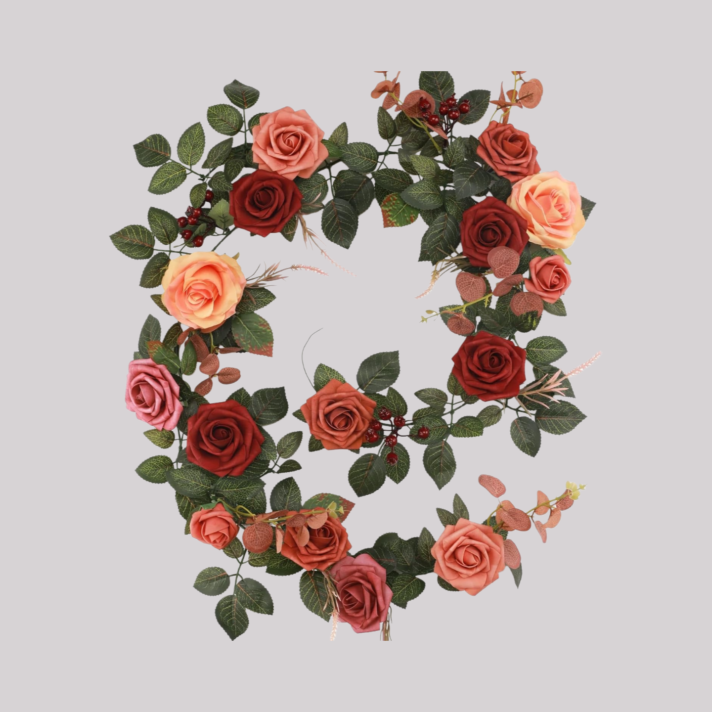 Artificial Flower Garland Fall Orange Rose Vine - 71''