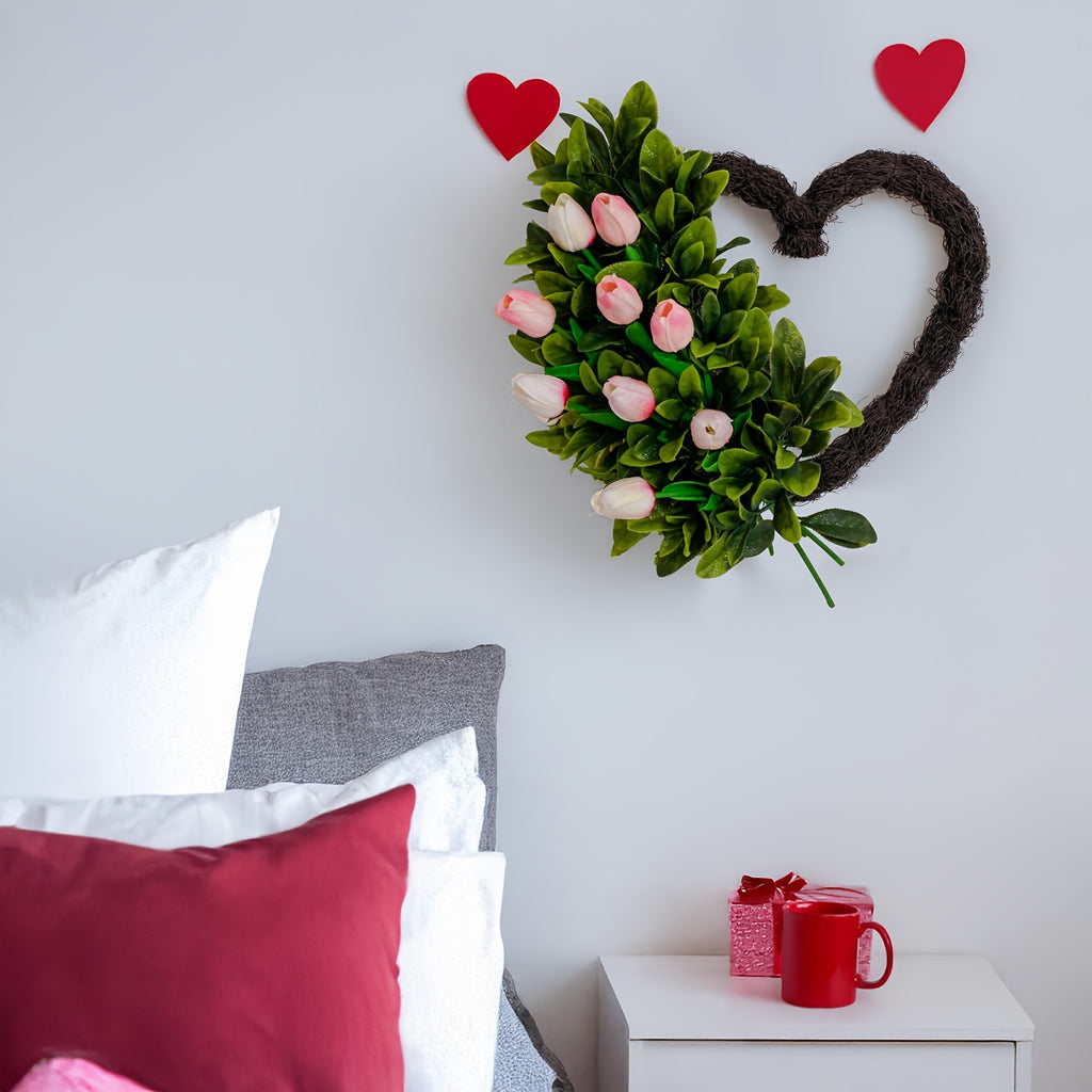 Artificial Tulip Wreath - Indoor/Outdoor - 18''