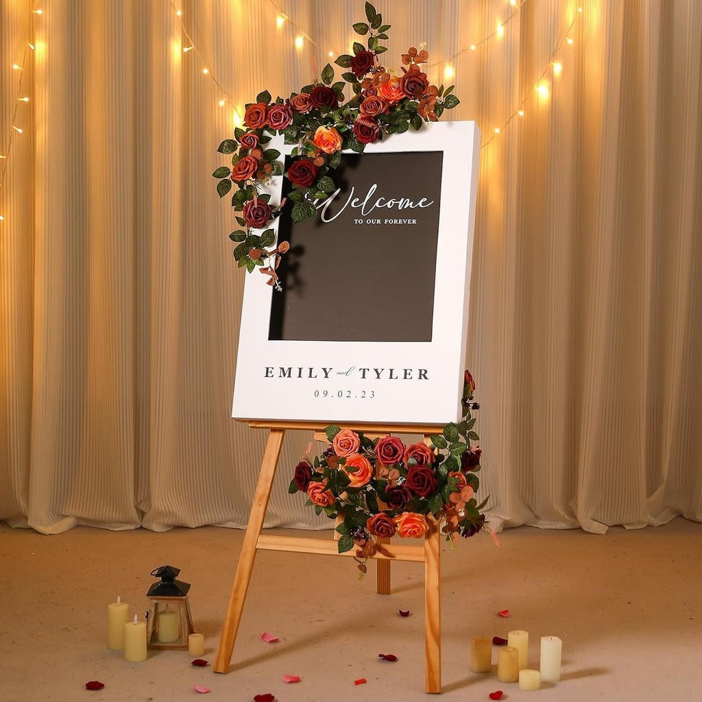 Artificial Flower Garland Fall Orange Rose Vine - 71''