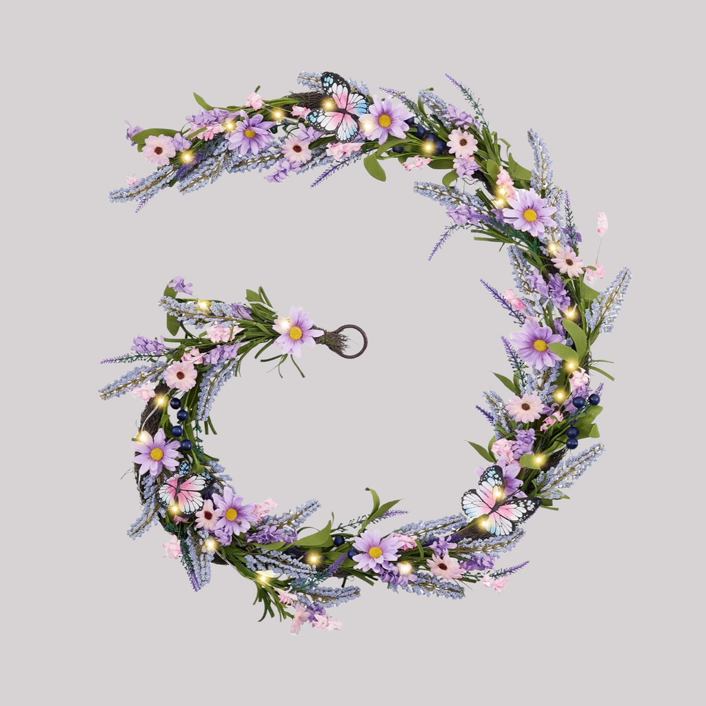 Lavender Flower Garland for Wedding Anniversary Spring Summer - 71''