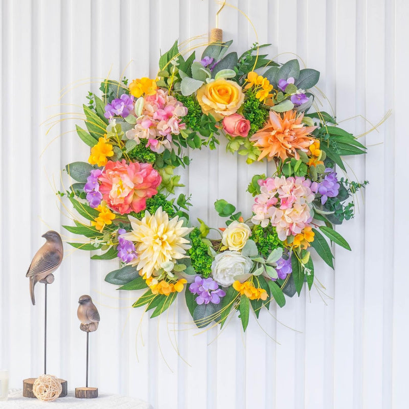 Artificial Flower Wreath Combination Set - 18"
