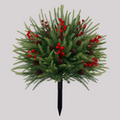 64cm bushy artificial christmas tree decorated with red berry sprigs and natural brown pinecones
