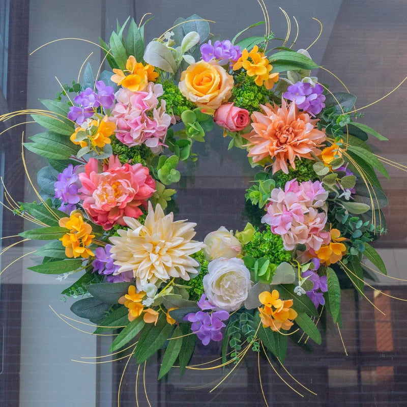 Artificial Flower Wreath Combination Set - 18"