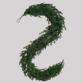 8.8ft S-shaped plain green norfolk pine artificial christmas garland with hanging loop for mantel and front door decor
