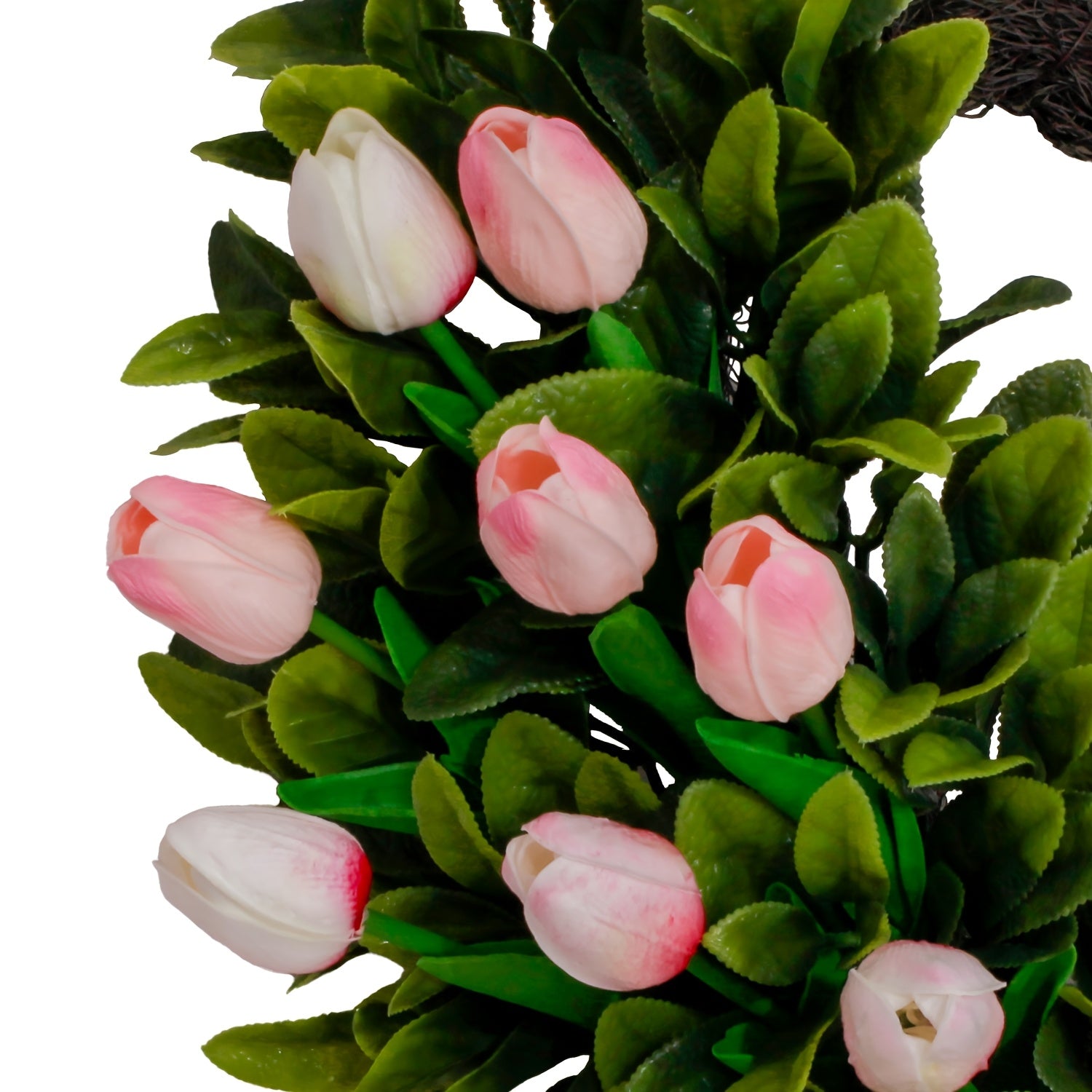 Artificial Tulip Wreath - Indoor/Outdoor - 18''