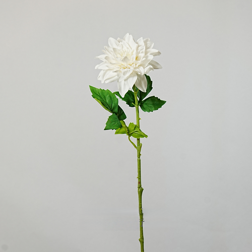 Artificial Flowers Real Touch Dahlia Stem in Talc White - 20.87"