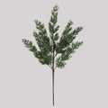 Single stem of artificial cedar pine with realistic green needle foliage and brown stem displayed on light gray background for ecommerce product detail