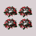 4 pack small christmas candle ring wreath with red berries pine cones green leaves for table centerpiece decor