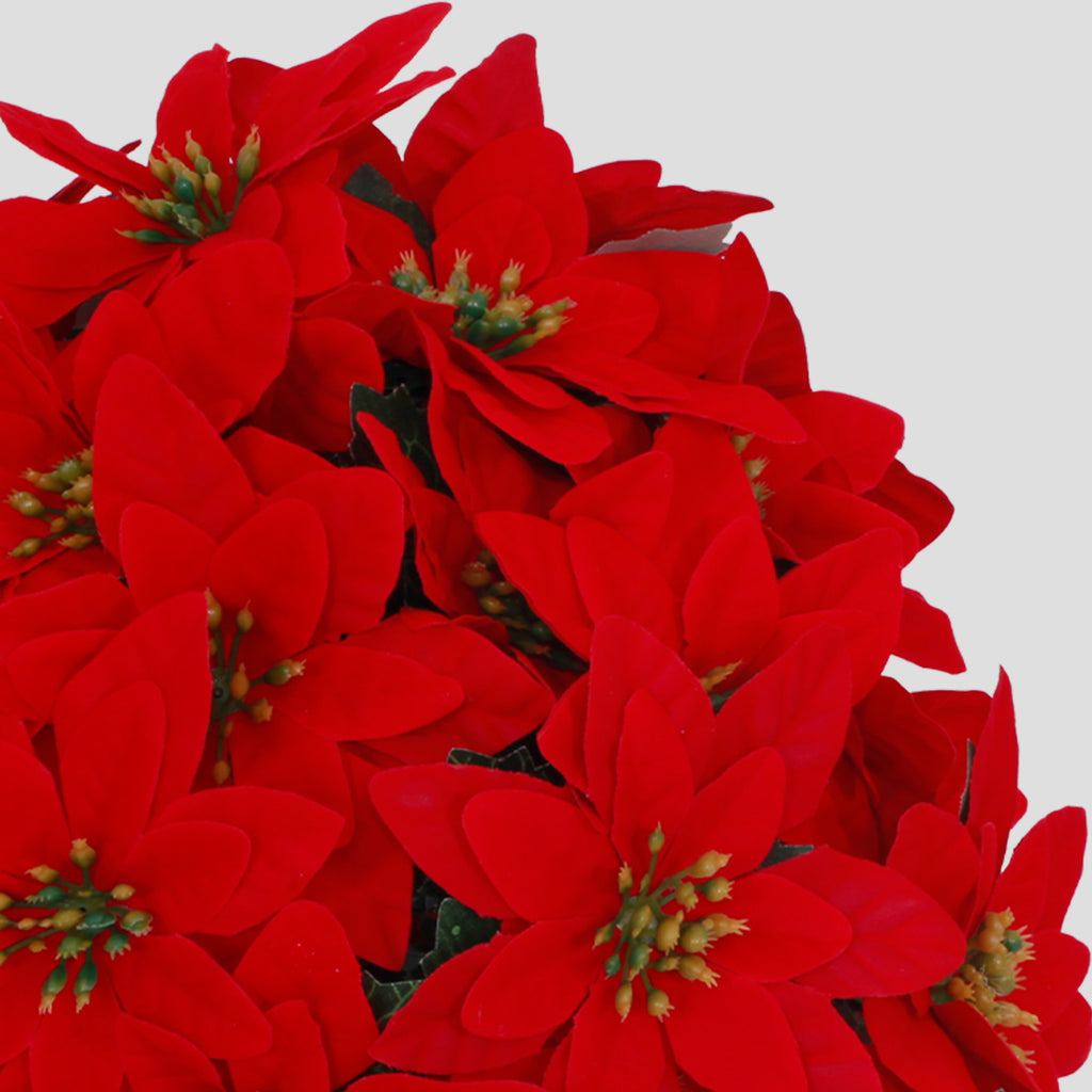 Dense full fabric poinsettia best artificial christmas tree lifelike flower texture indoor & outdoor use