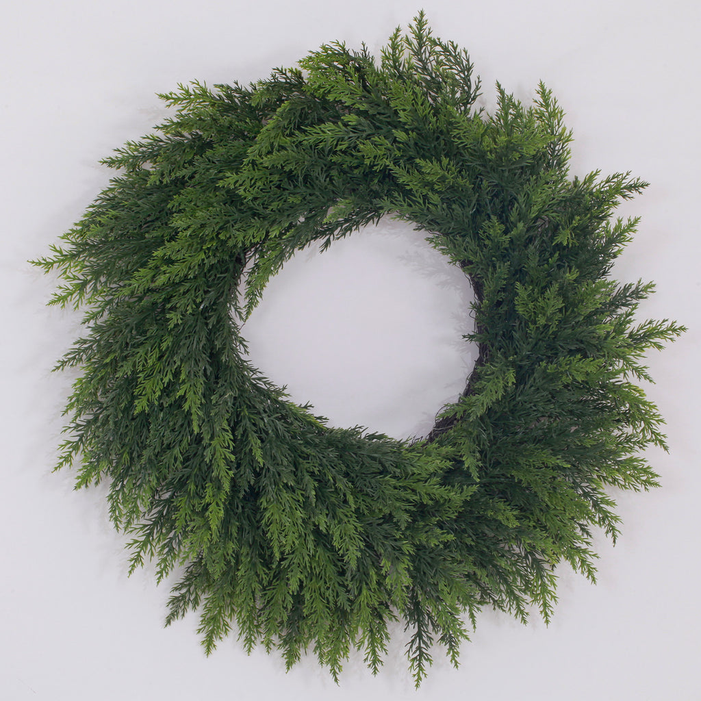All weather norfolk pine outdoor wreath thick lifelike evergreen branches suitable for porch & entryway