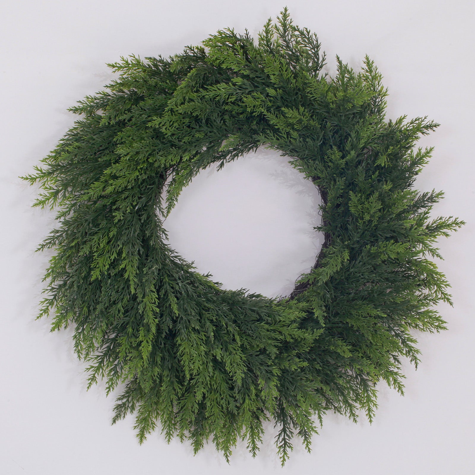 All weather norfolk pine outdoor wreath thick lifelike evergreen branches suitable for porch & entryway